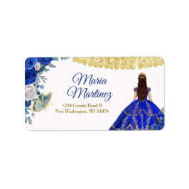 Adres Label Quinceañera 15 Anos Royal Blue