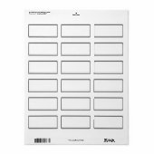 Adres Label, retouradreslabel, Klassiek Etiket (Full Sheet)