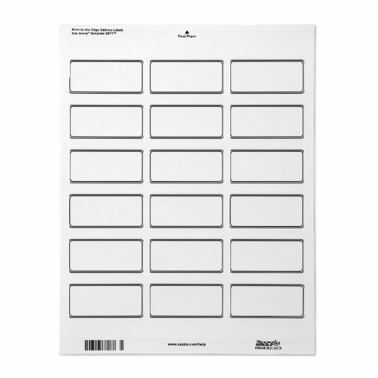 Adres Label, retouradreslabel, Klassiek Etiket (Full Sheet)