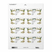 Adres Label  Retro Butterfly Floral (Full Sheet)