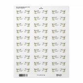 Adres Label  Retro Butterfly Floral (Full Sheet)