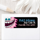 Adres Label Roze Fuzzy Creater Black Background (Insitu)