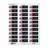 Adres Label Roze Fuzzy Creater Black Background (Full Sheet)