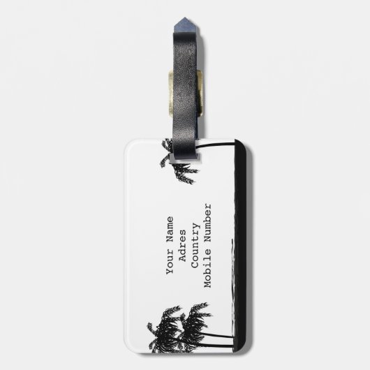 Adres label - Summer Style Beach - Palmbomen Bagagelabel (Achterkant verticaal)