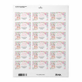Adres Label Tea Party Baby shower Pastel Floral (Full Sheet)