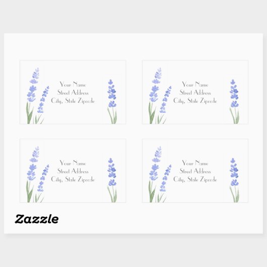 Adres label "Waterverf Lavender" (Vel)