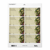 Adres Label Yellow Song Vogelkooi Floral (Full Sheet)
