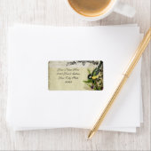 Adres Label Yellow Song Vogelkooi Floral (Insitu)