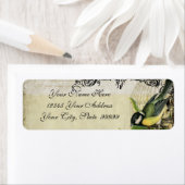 Adres Label Yellow Song Vogelkooi Floral (Insitu)