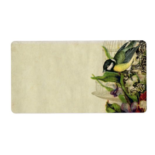 Adres Label Yellow Song Vogelkooi Floral (Voorkant)