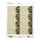Adres Label Yellow Song Vogelkooi Floral (Full Sheet)
