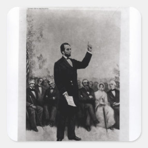 Adres Lincoln te Gettysburg, 1895 Vierkante Sticker
