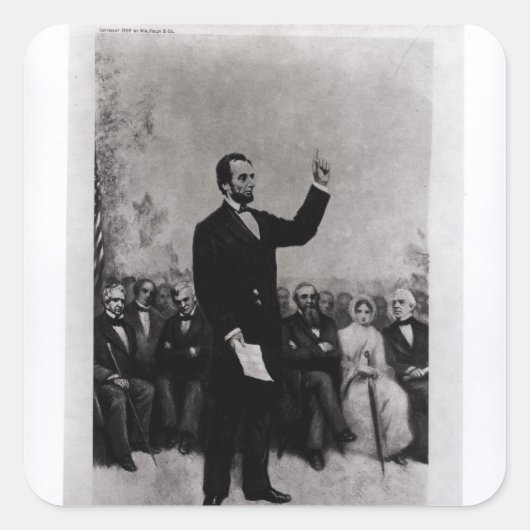 Adres Lincoln te Gettysburg, 1895 Vierkante Sticker (Voorkant)