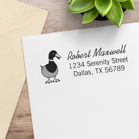 Adres Mallard Duck Rubberstempel