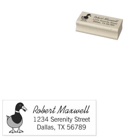 Adres Mallard Duck Rubberstempel (Gestempeld)