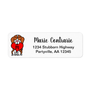 Adres Monogram Beagle Cartoon Etiket