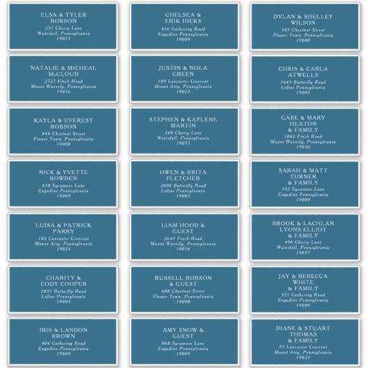 Adres Moody Ocean Wedding Guest Sticker (Voorkant)