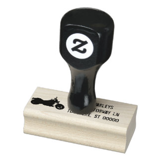 Adres motorfiets rubberstempel