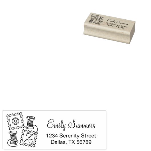 Adres naaigarft Hobby Rubberstempel (Gestempeld)