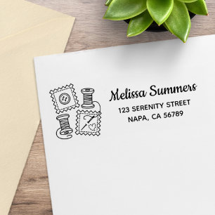 Adres naaigarft Hobby Rubberstempel