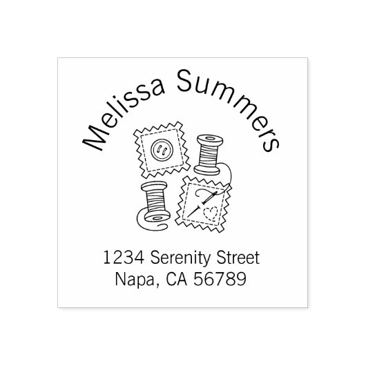 Adres naaigarft Hobby Rubberstempel (Afrduk)