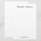 Adres naam legant script briefpapier (Voorkant / Achterkant)