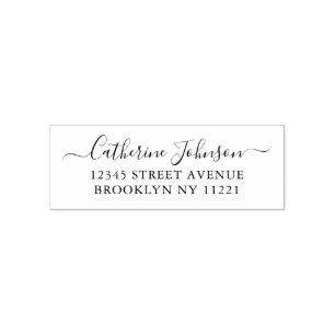 Adres naam van Elegant Girly Chic Script Calligrap Zelfinktende Stempel