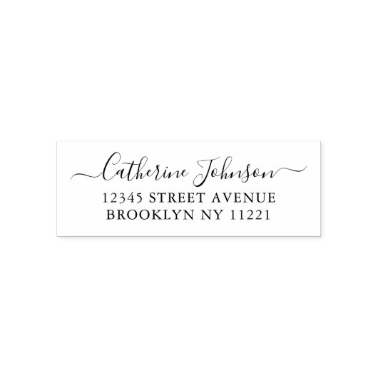 Adres naam van Elegant Girly Chic Script Calligrap Zelfinktende Stempel (Design)