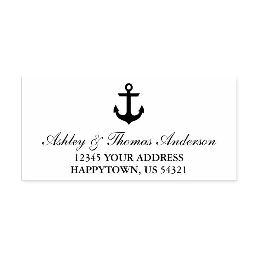Adres Nautical Boat Anchor Zelfinktende Stempel (Design)