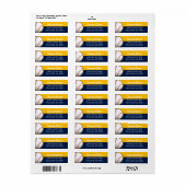 Adres Navy & Gold Baseball Etiket (Full Sheet)
