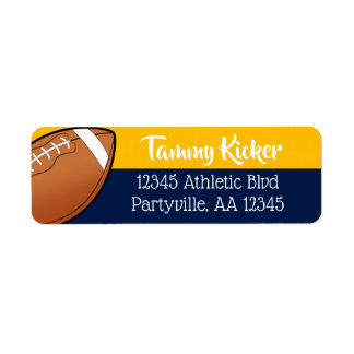 Adres Navy & Gold Football Etiket