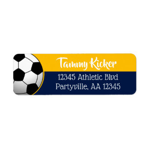 Adres Navy & Gold Soccer Etiket