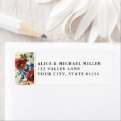 Adres Navy & Rust Light Wood Rustic Flowers Etiket (Insitu)