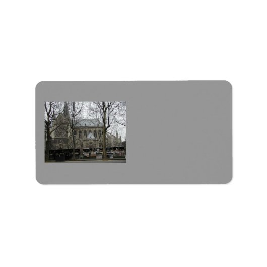 Adres Notre Dame Church Etiket (Voorkant)