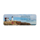 Adres Nubble Heart Lighthouse Return Etiket (Voorkant)