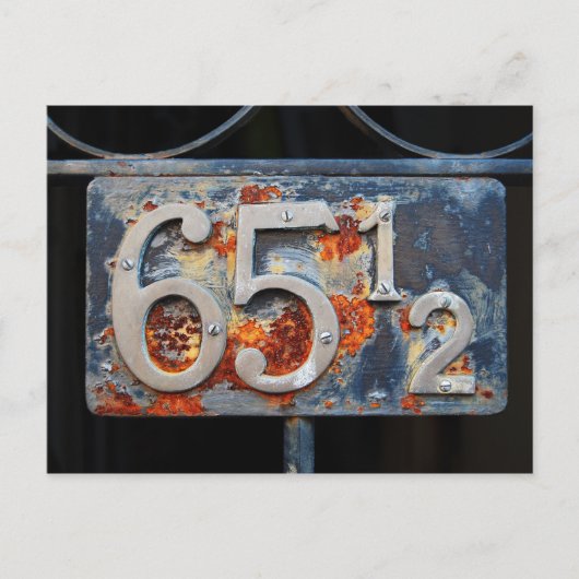 Adres Number Plaque, 65 en een half Briefkaart (Voorkant)
