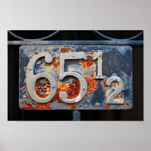 Adres Number Plaque, 65 en een half Poster (Voorkant)