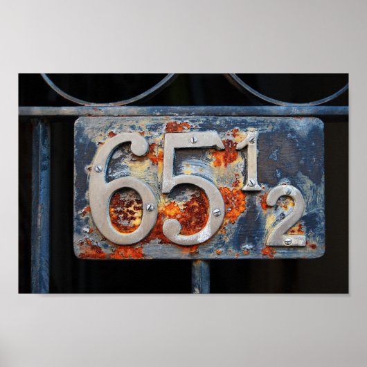 Adres Number Plaque, 65 en een half Poster (Voorkant)