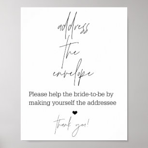 ADRES OP DE ENVELOPE VOOR BRIDELOFT poster