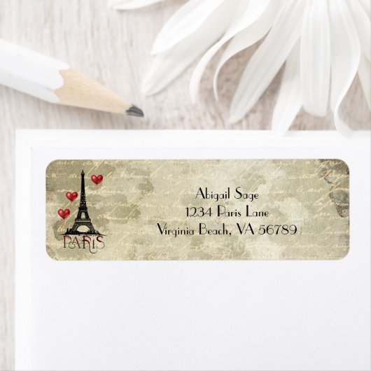 Adres: Parijs, Eiffeltoren en Rode ballonnen Etiket (Insitu)