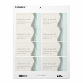 Adres Pastel Aqua Gray Kraft Mountain Wave Etiket (Full Sheet)