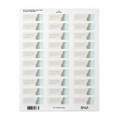 Adres Pastel Aqua Gray Kraft Mountain Wave Etiket (Full Sheet)