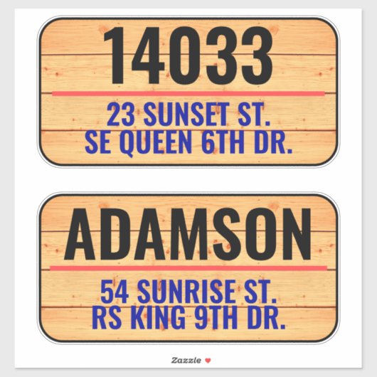 Adres Postbus Nummers & Achternaam - Famhouse Sticker (Vel)