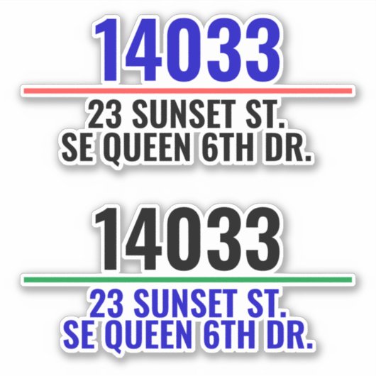 Adres Postbusnummers Sticker (Voorkant)