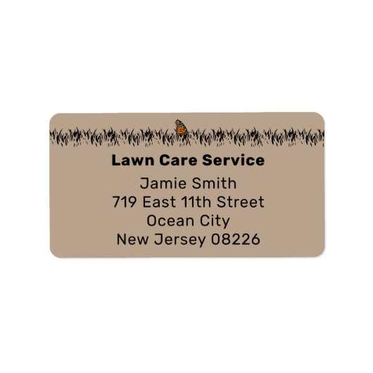Adres professionele tuinonderhoudsservice etiket (Voorkant)