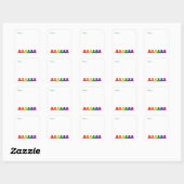 Adres Rainbow Teddies Vierkante Sticker (Vel)