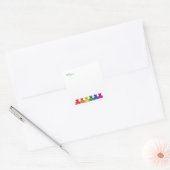 Adres Rainbow Teddies Vierkante Sticker (Envelop)