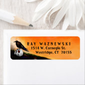 Adres retour label - Halloween Raven & Skull (Insitu)