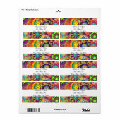 Adres Retourlabels Abstracte Floral Etiket (Full Sheet)