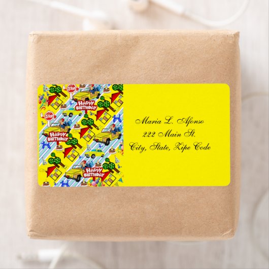 Adres Retourlabels boys Happy Birthday Etiket (Insitu)